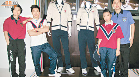 體操孖寶黃曉盈（右二）、石偉雄（左二），同羽毛球雙星葉姵延（左一）及黃永棋，齊齊客串做Model。