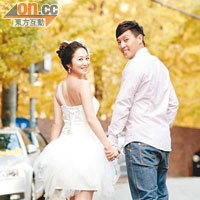 阿豪與女友阿Miu，去年曾到南韓拍婚紗照。