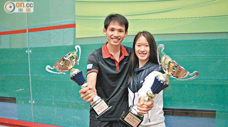 陳浩鈴（右）及李浩賢剛贏得香港錦標賽冠軍，又要備戰亞錦賽。