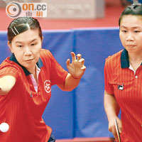 李皓晴與吳穎嵐（右）的女雙組合亦有機會爭奪獎牌。