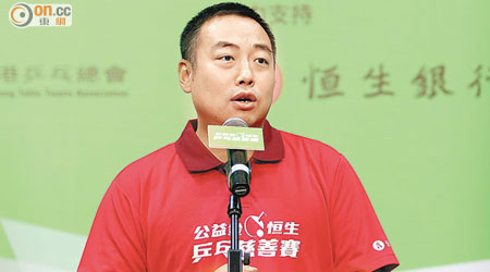 國乒總教練劉國梁睇好港隊前途。