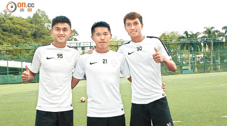 （左起）：謝朗軒、劉浩霖、黃梓浩