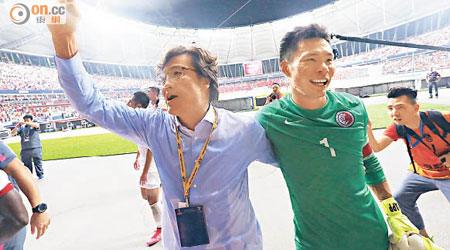 金判坤（左）及葉鴻輝合力帶領港隊在2015年寫輝煌的一頁。