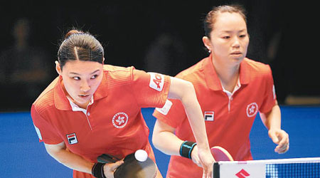 香港乒乓女雙組合姜華珺及帖雅娜