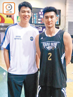 教練蔡芳裕（左）與甲一球星蘇伊俊（右）