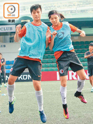 隊長陳詠詩（右）呼籲球迷入場撐自己人。