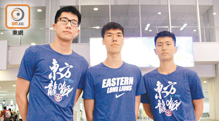 東方龍獅三位新丁胡卓斌、鍾俊昇及葉俊傑（左起）希望藉ABL提升實力。