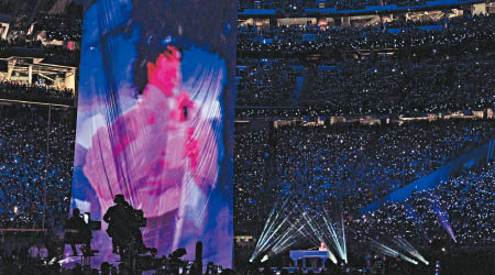 Prince與Justin「對唱」為中場表演掀起高潮。