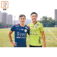 夢想FC主教練梁志榮（左）大讚「阿Shu」有潛質。