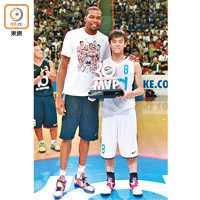 陳兆榮曾於KD手上接過Nike League明星賽的MVP獎。