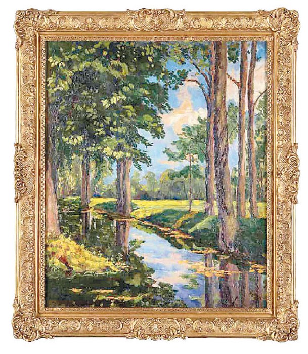 邱吉爾畫作《布雷克勒護城河》。