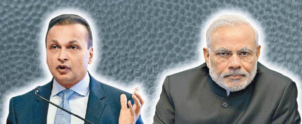 印度富商安巴尼（左圖）與總理莫迪（右圖）關係密切。