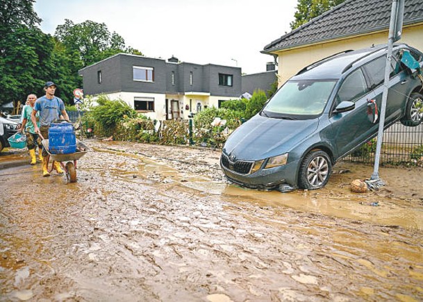德國西部早前發生水災，造成廣泛破壞。（Getty Images圖片）
