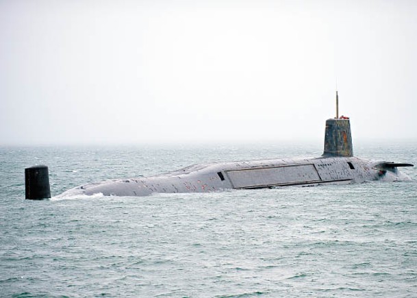俄羅斯希望核談判擴大至英國及法國，圖為英軍戰略核潛艇復仇號。