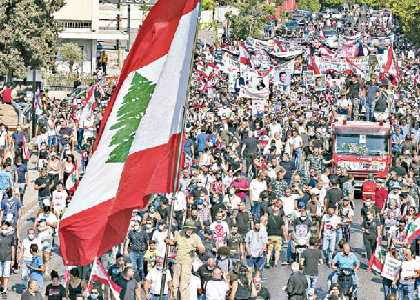 大爆炸周年  黎巴嫩萬人示威
