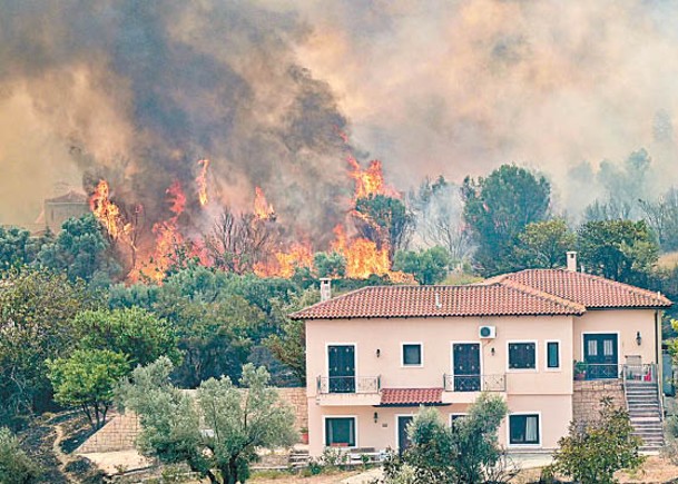 山火逼近雅典。（Getty Images圖片）