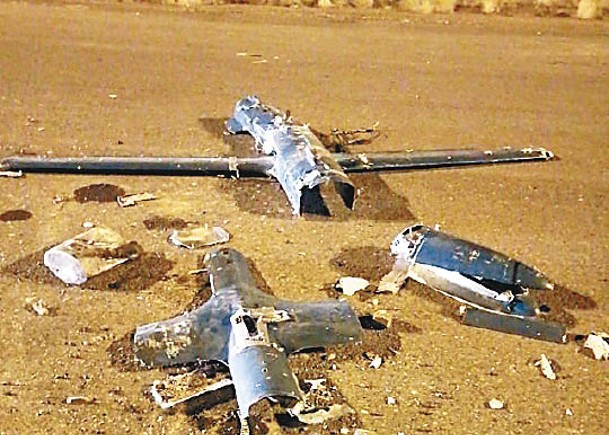 沙特聯軍擊落其中一架無人機。