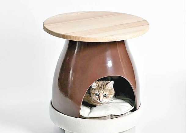 潮流創意：咖啡桌下藏貓窩  一舉兩得