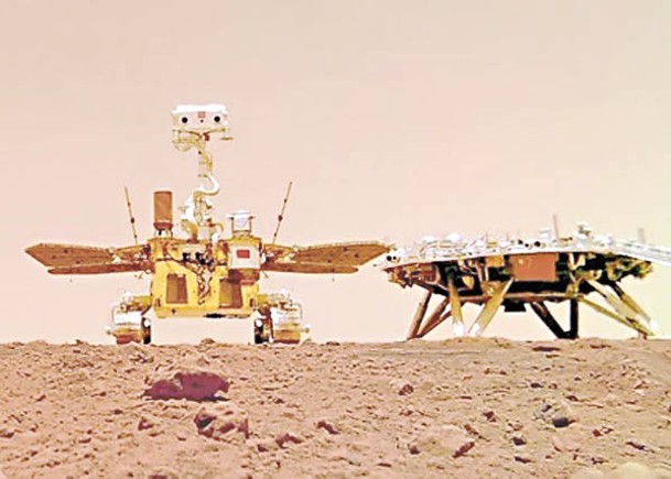 祝融號（左）已安全度過火星日凌期。