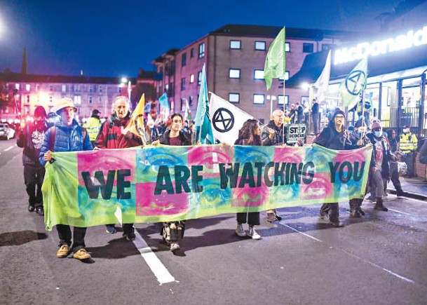 COP26舉行以來，連日示威不斷。（Getty Images圖片）