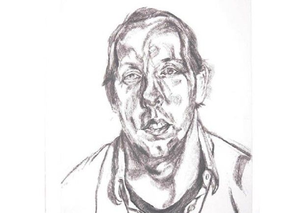 蝕刻畫拓本描繪了一名男性肖像。