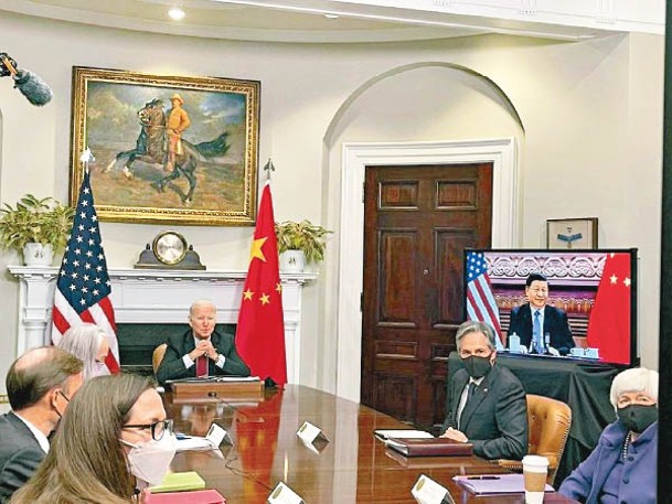 中美元首周二舉行視像會晤。