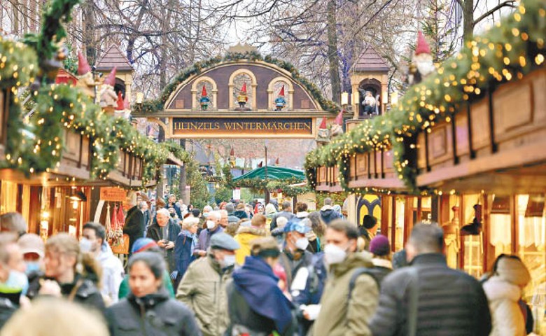 德國疫情嚴峻，確診數字高企。圖為當地一個聖誕市集。（Getty Images圖片）