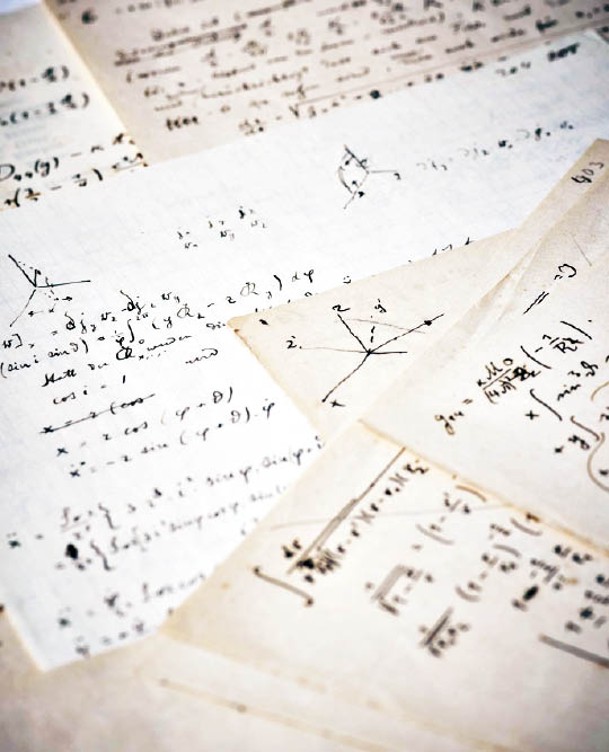 手稿有愛因斯坦計算過程。