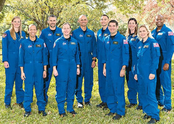 NASA公布今年太空人訓練員入選名單。