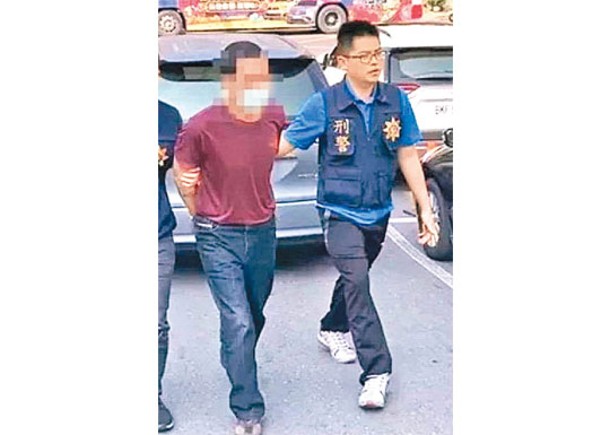 蔡男（左）犯案後被警方拘捕。