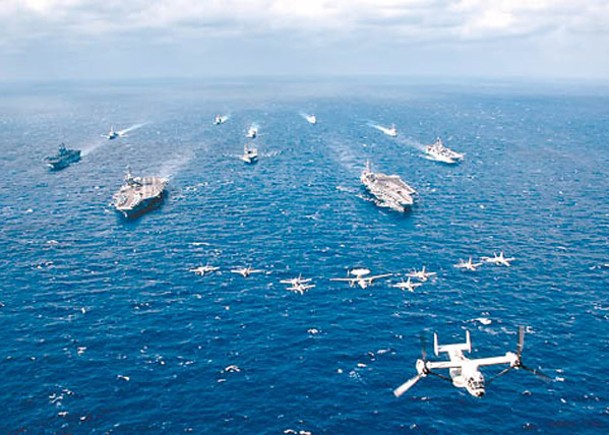 雙航母  雙兩棲艦  美軍菲海演練針對華