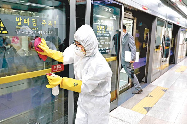 南韓疫情嚴峻。（Getty Images圖片）