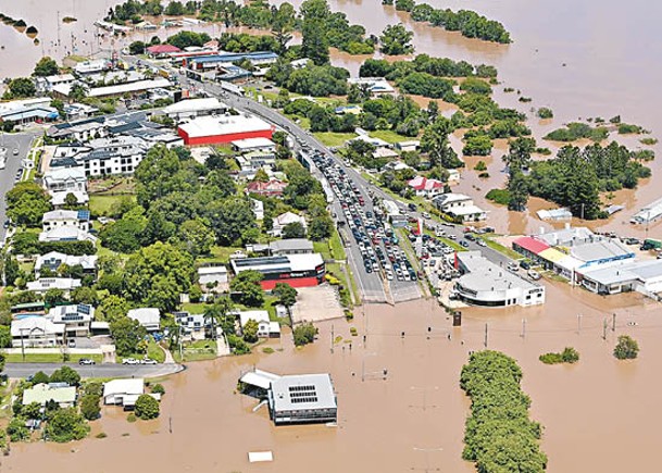 昆士蘭省廣泛地區水浸。（Getty Images圖片）