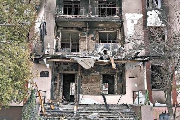 布恰建築物在戰火中損毀。（Getty Images圖片）