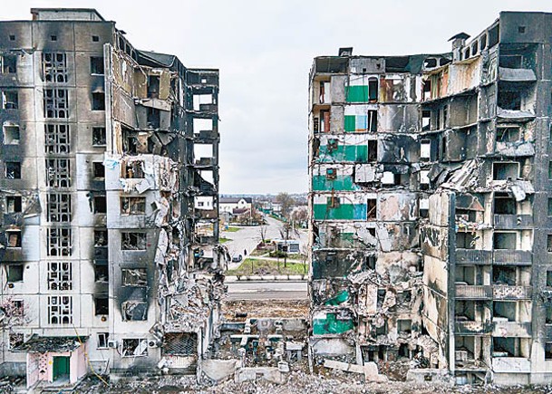 烏克蘭多個城市在戰火中受損。