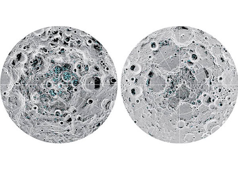 月球兩極的隕石坑蘊藏不少冰。