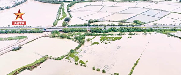 廣東東部有農田被淹。