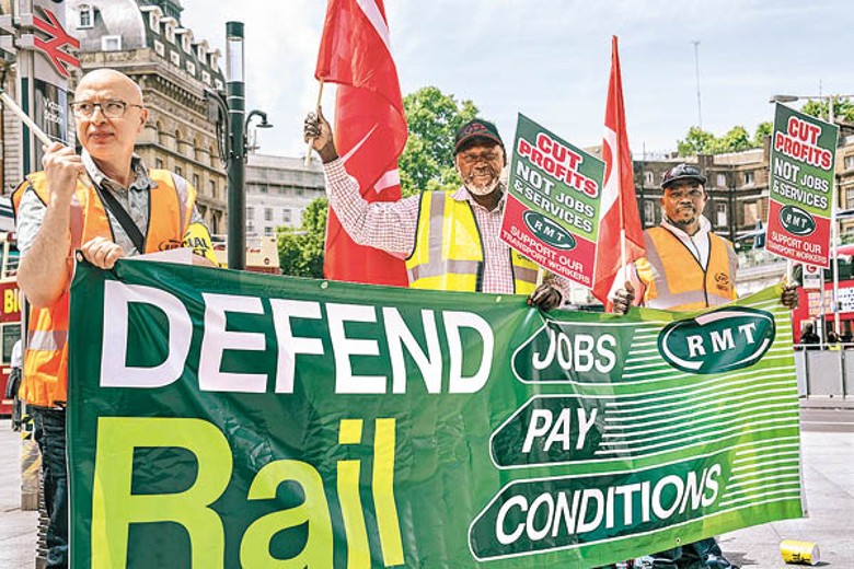 英國鐵路工人罷工。（Getty Images圖片）