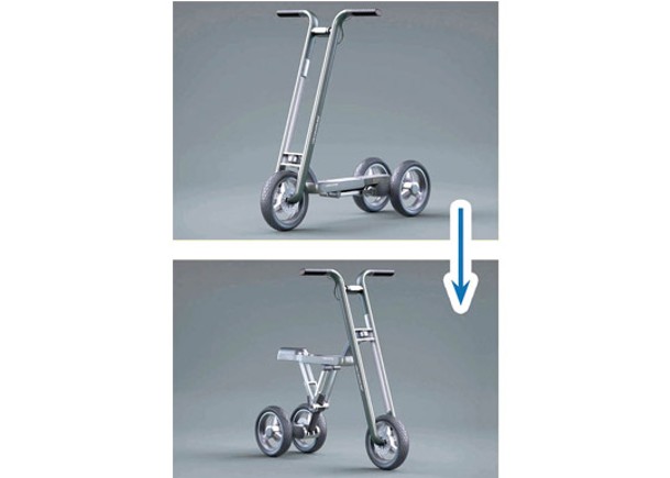 潮流創意：電動踏板車  自由變換騎行