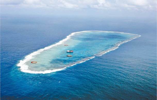 沖之鳥島位於日本最南端。