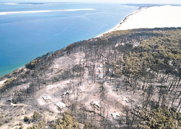 吉倫特省大量森林焚毀。