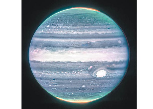 韋伯望遠鏡新照  展木星極光