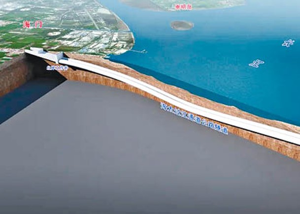 海太長江隧道料2028年通車。圖為工程模擬圖。