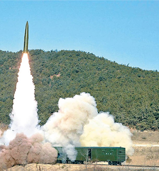北韓聲稱發射彈道導彈是自衞措施。