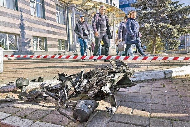 攻擊基輔的自殺式無人機被摧毀。（Getty Images圖片）