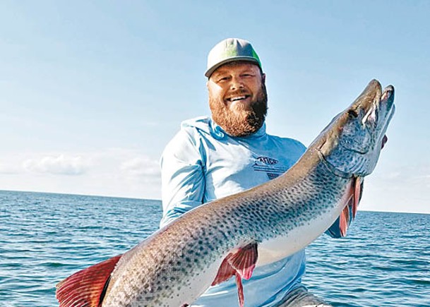 美漢釣獲1.5米狗魚  破明州紀錄