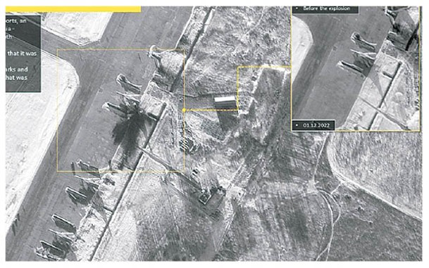 佳吉列沃空軍基地停機坪有爆炸痕迹。