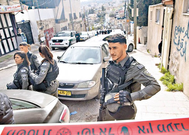 以色列警員高度戒備。（Getty Images圖片）