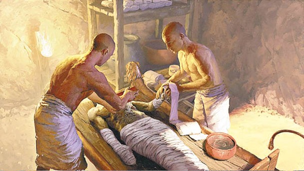 古埃及人曾在製作木乃伊的過程中使用東南亞物料；圖為模擬圖。