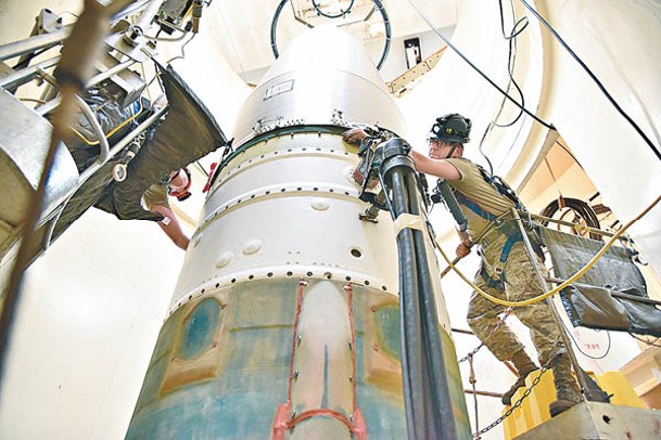 美國民兵三型陸基洲際彈道導彈部署在發射井。